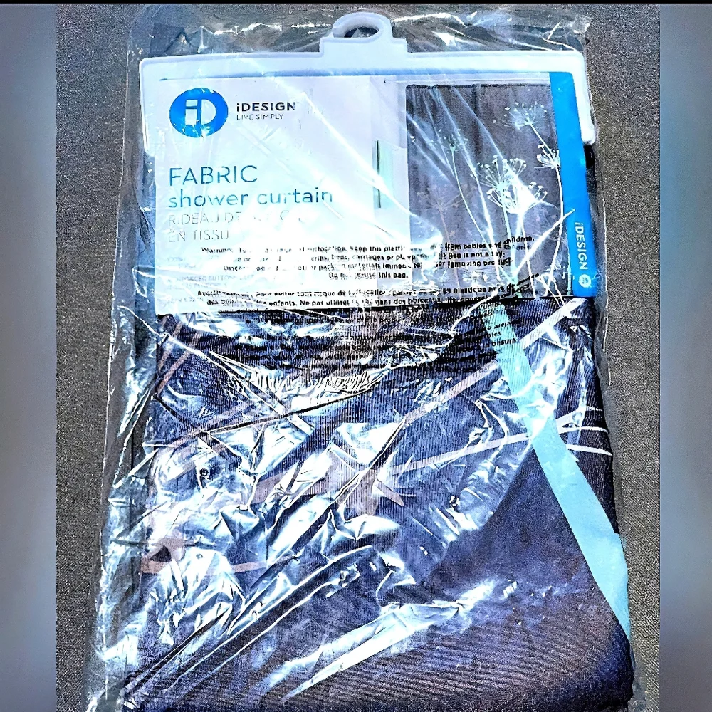 NWT IDesign Thistle Fabric Shower Curtain  (72